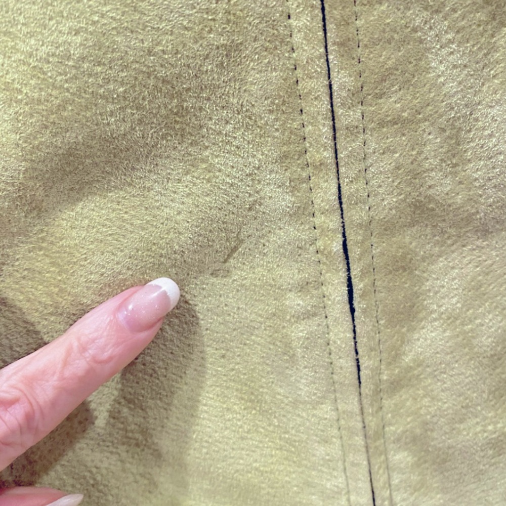 Nordstrom Ruff Hewn Lime Green Suede Leather Moto Jacket L Biker Lined - Picture 5 of 9